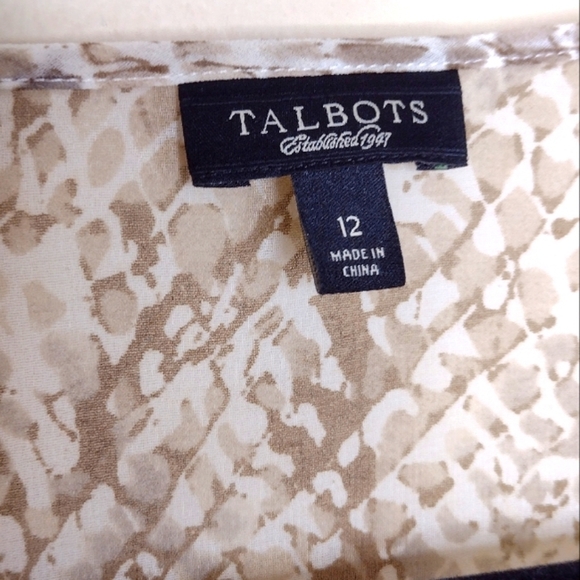 Talbots Snakeskin Print Sheer Blouse With Tank Top Size 12 Twinset Party Holiday - Picture 8 of 9